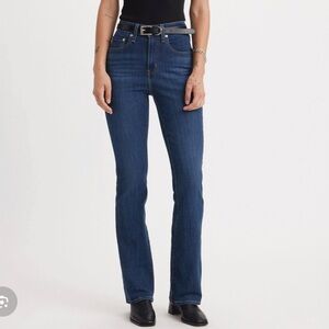 Levi’s 725 High Rise Bootcut Jeans Lapis Dark Horse Wash Size 28 Short